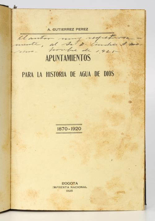 Gutiérrez Pérez, Antonio : Apuntamientos para la historia d