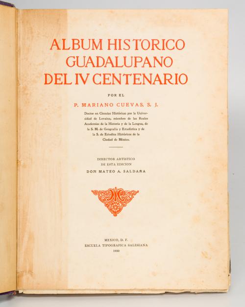 Cuevas, Mariano : Álbum histórico Guadalupano