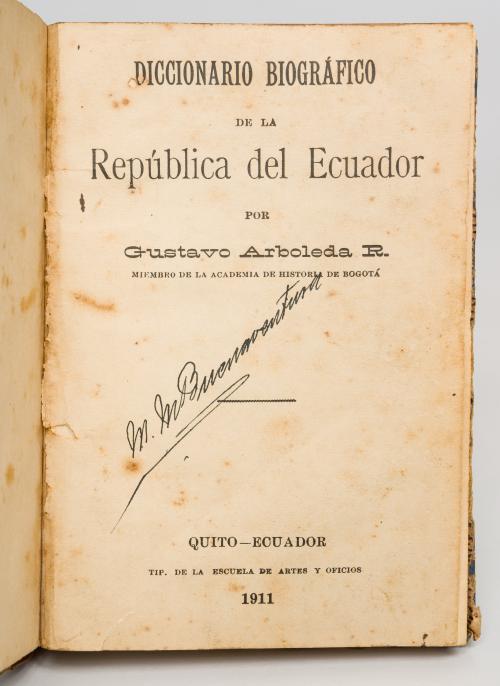 Arboleda, Gustavo R : Diccionario biográfico de la Repúblic