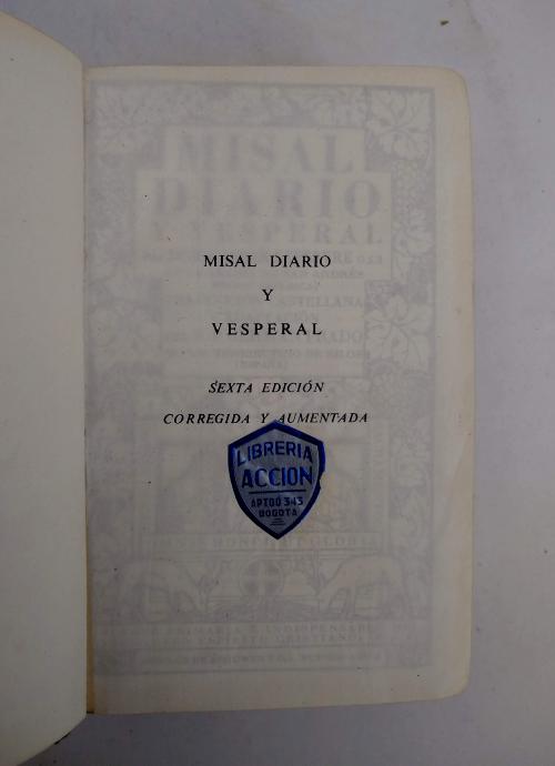 Lefebvre, Gaspar; Prado, Germán (trad.) : Misal diario y ve