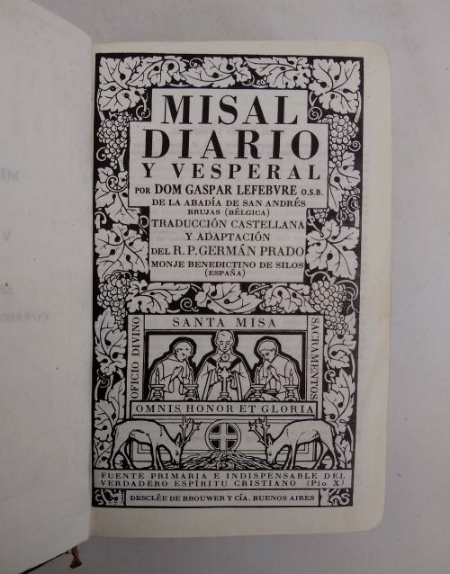 Lefebvre, Gaspar; Prado, Germán (trad.) : Misal diario y ve