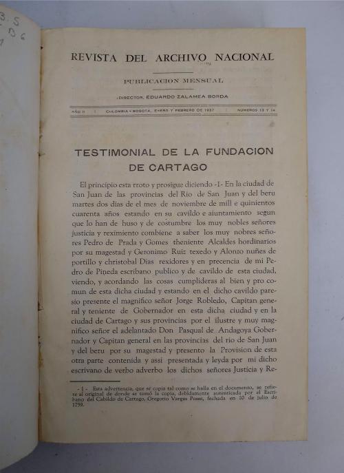 Zalamea Borda, Eduardo; Ortega Ricaurte, Enrique.  : Revist