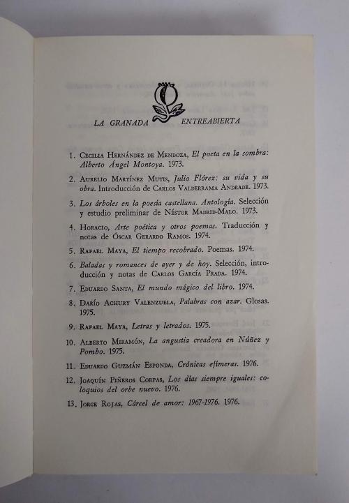 Cobo Borda, Juan Gustavo (comp.); Garcia Núñez, Luis Fernan