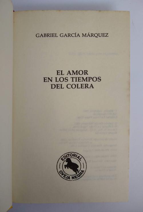 García Márquez, Gabriel  : El amor en los tiempos del cóler