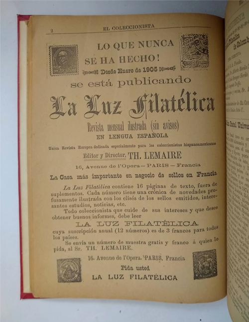 El Coleccionista. Periódico Filatélico y Cartafilo. Año I-I