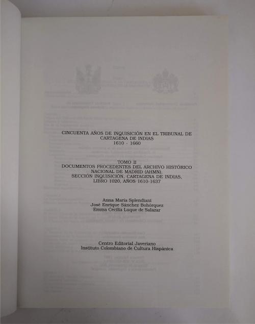 Cincuenta años de inquisición de la Cartagena de indias 161
