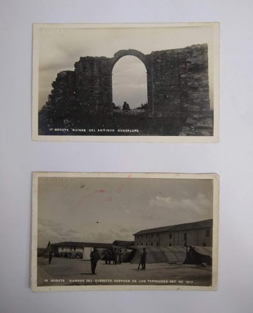 Lote de 9 postales del temblor de Bogotá en 1917