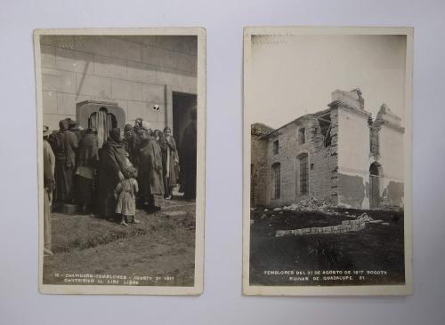 Lote de 9 postales del temblor de Bogotá en 1917