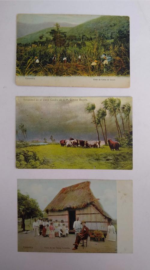 Lote de 3 postales Colombia