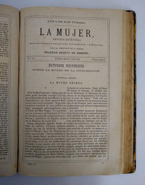 Acosta de Samper, Soledad : La Mujer. Revista quincenal exc