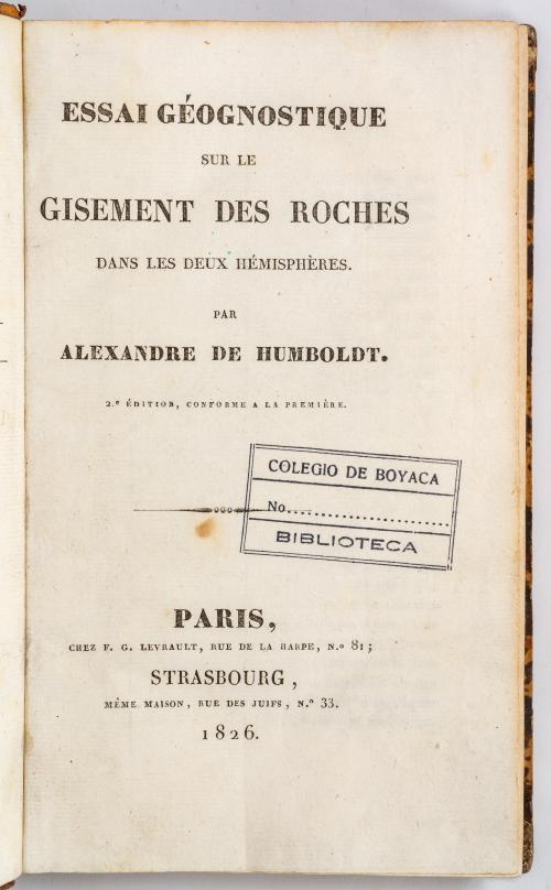 Humboldt, Alexandre de : Essai géognostique sur le gisement
