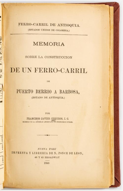 Cisneros, Francisco Javier : Memoria sobre la construcción 