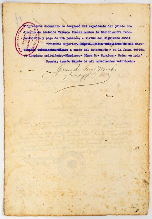 Documento firmado por Manuel Murillo Toro