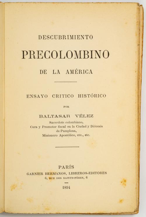 Vélez Velásquez, Baltazar : [Antioquia] Descubrimiento Prec