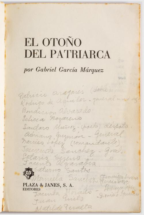 García Márquez, Gabriel :  El otoño del patriarca