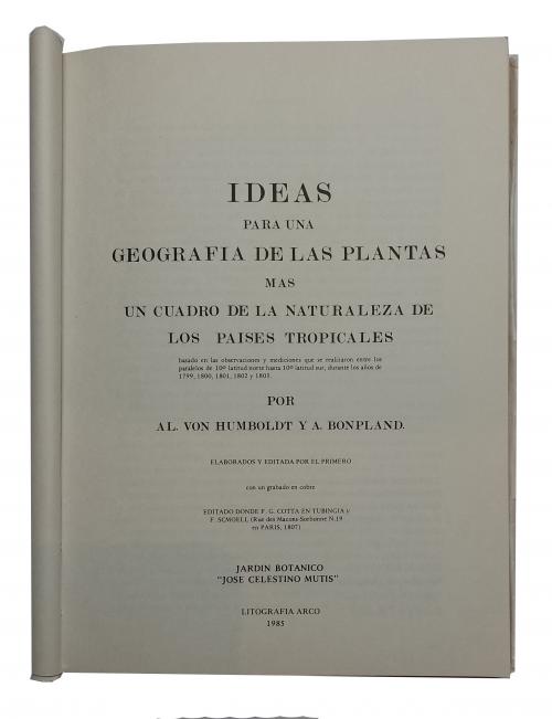 Humboldt, Alexander von : Ideas para una geografía de las p