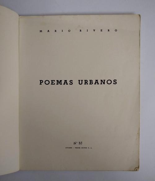 Rivero, Mario : Poemas urbanos [Firmado]