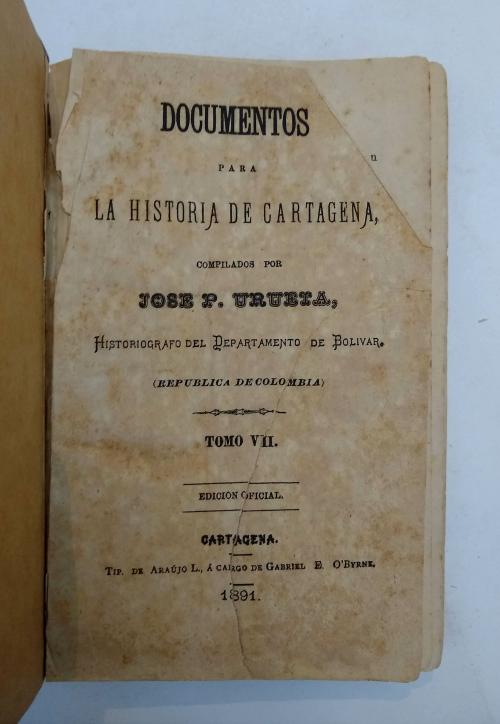 Urueta, José P.  : Documentos para la historia de Cartagena