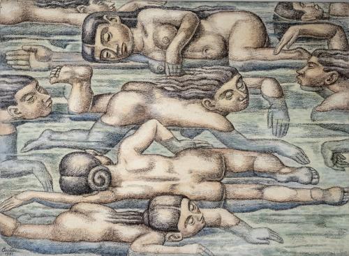 Luis Alberto Acuña Colombia, 1904 - 1993 : Nadadoras del rí