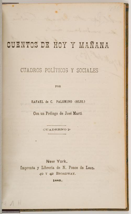 Castro Palomino, Rafael; Martí, José (prólogo) : Cuentos de