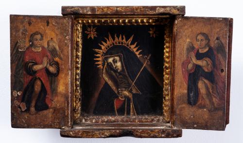 Cajón o retablo portátil de la Virgen Dolorosa. Obrador neo