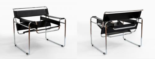 Silla vintage estilo Wassily de Marcel Breuer 